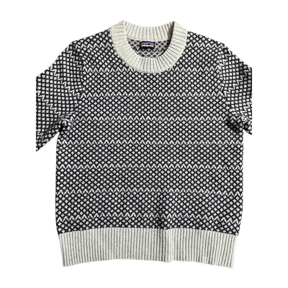 Patagonia Women Recycled Blend Crewneck Swtr Snowdrift Thermal Blue - Picture 2 of 9